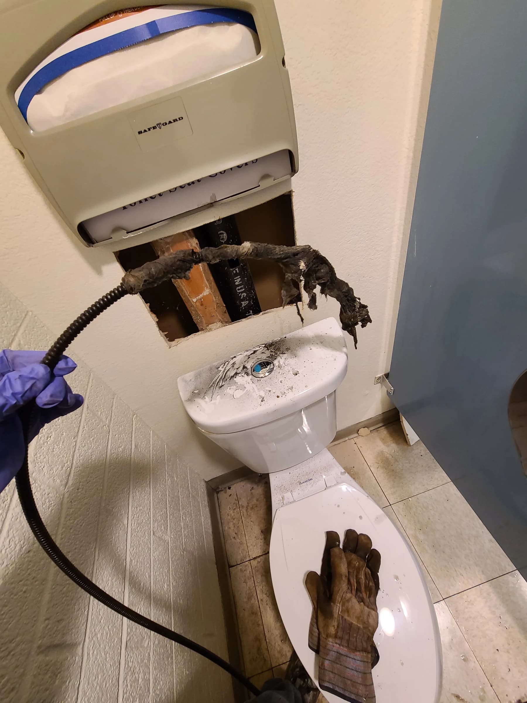 Flushable wipes, recovered from a main line. They do not break down. Nothing but toilet paper.