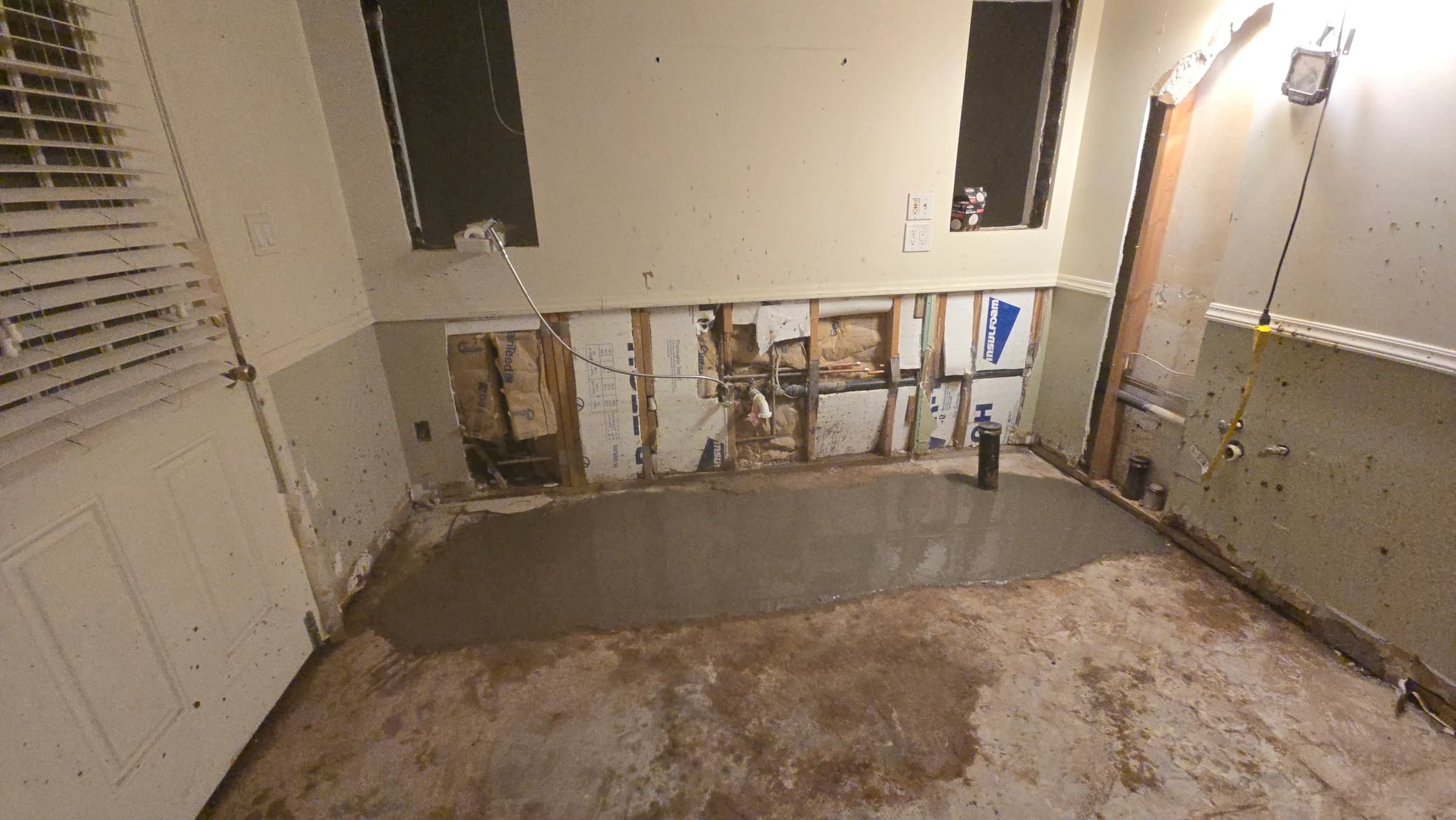 Rough-in complete and pressure tested before the walls close.