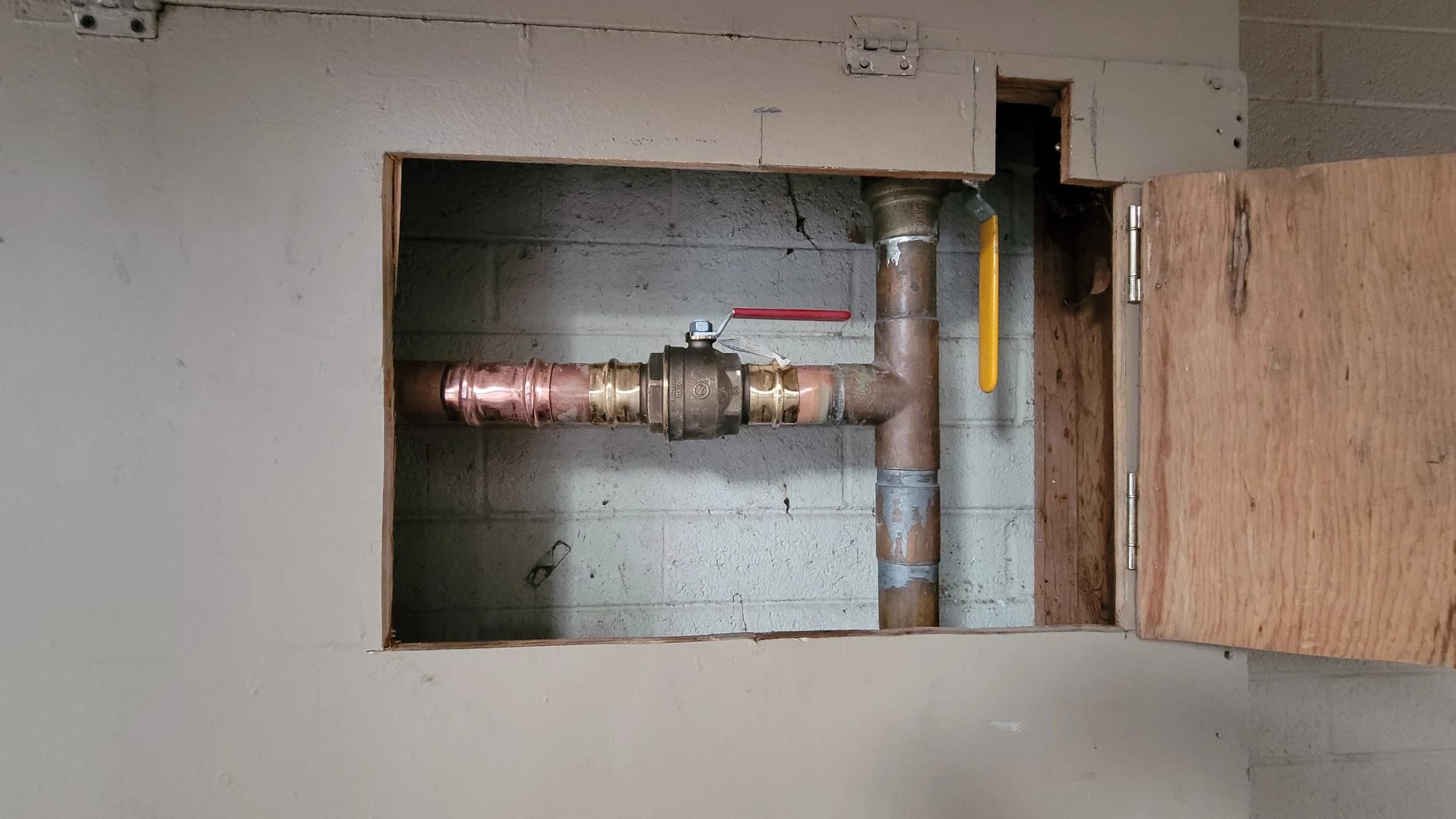 After: Seized main shutoff replaced with a quarter-turn ball valve.