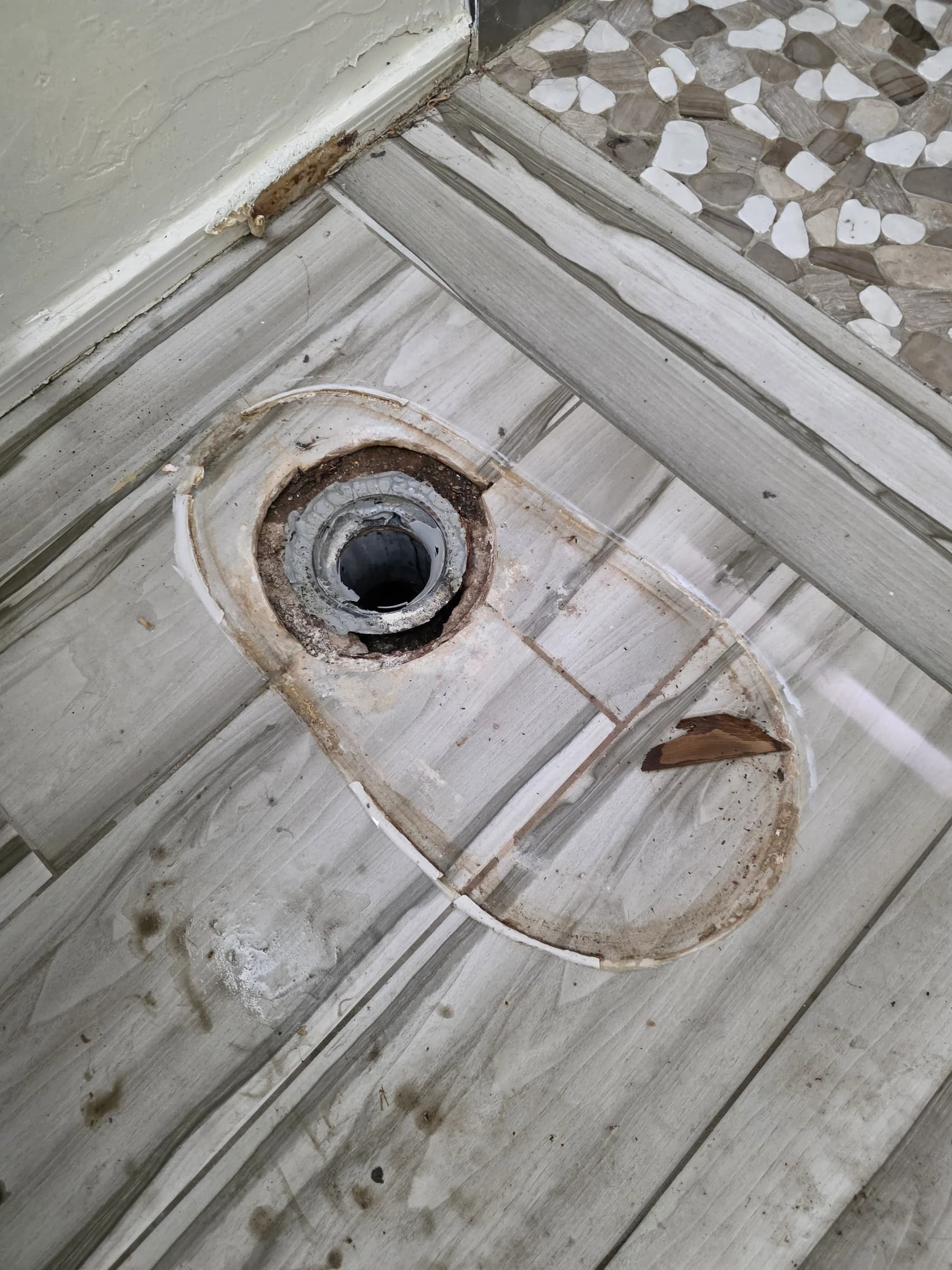 Before: Broken flange rebuilt with new bolts and ring. $289.